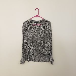 CT234 BCBGMAXAZRIA ANIMAL PRINT LONG SLEEVE BLOUSE SM